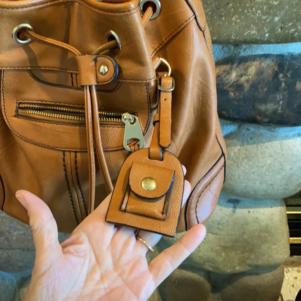 Scarleton Large Drawstring Brown Bag - Picture 5 of 12